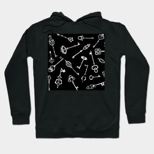 Skeleton Keys Black and White Palette Hoodie